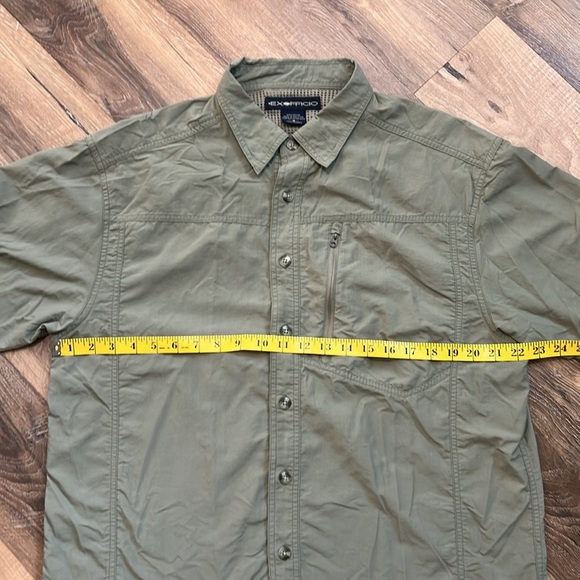ExOfficio Shirt Mens Medium Green Long Sleeve Button Up Fishing Outdoor Pockets - Picture 6 of 15